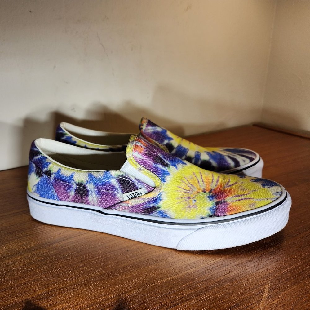 VANS Classic Slip-on Canvas Tie Dye Multi-Color Men (8.5)/ Women (10.0) - Picture 2 of 11